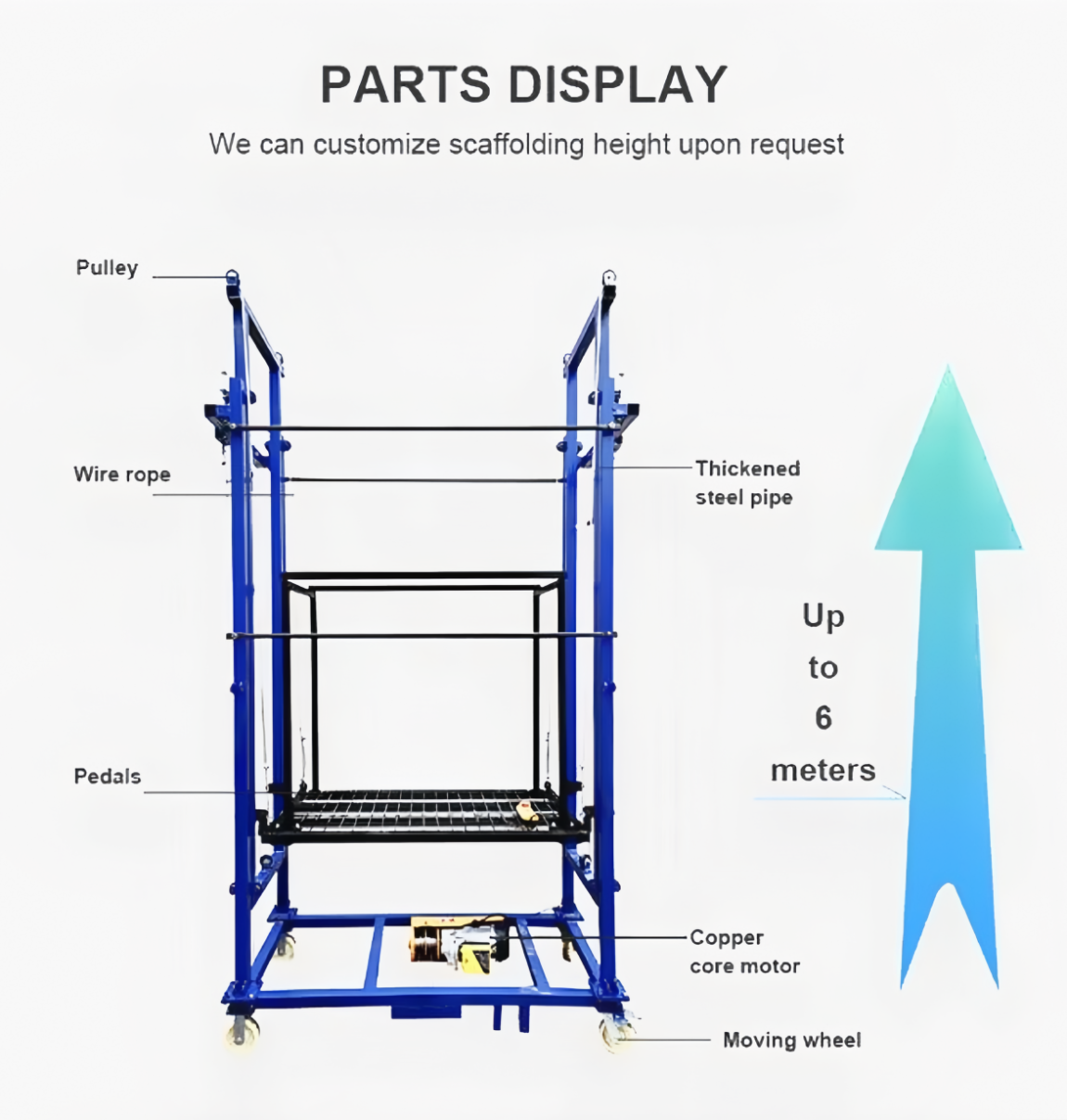 Foldable Electric Lift Scaffolding (Load 1000Kg) - Online Shop