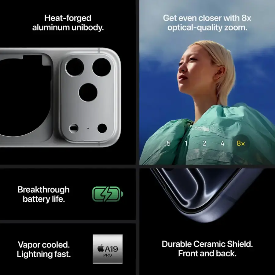 Apple iPhone 17 Pro Max Smartphone, 6.9 OLED Display, A19 Pro Processor, 48MP Triple Camera, 5G, Titanium Design - Online Shop