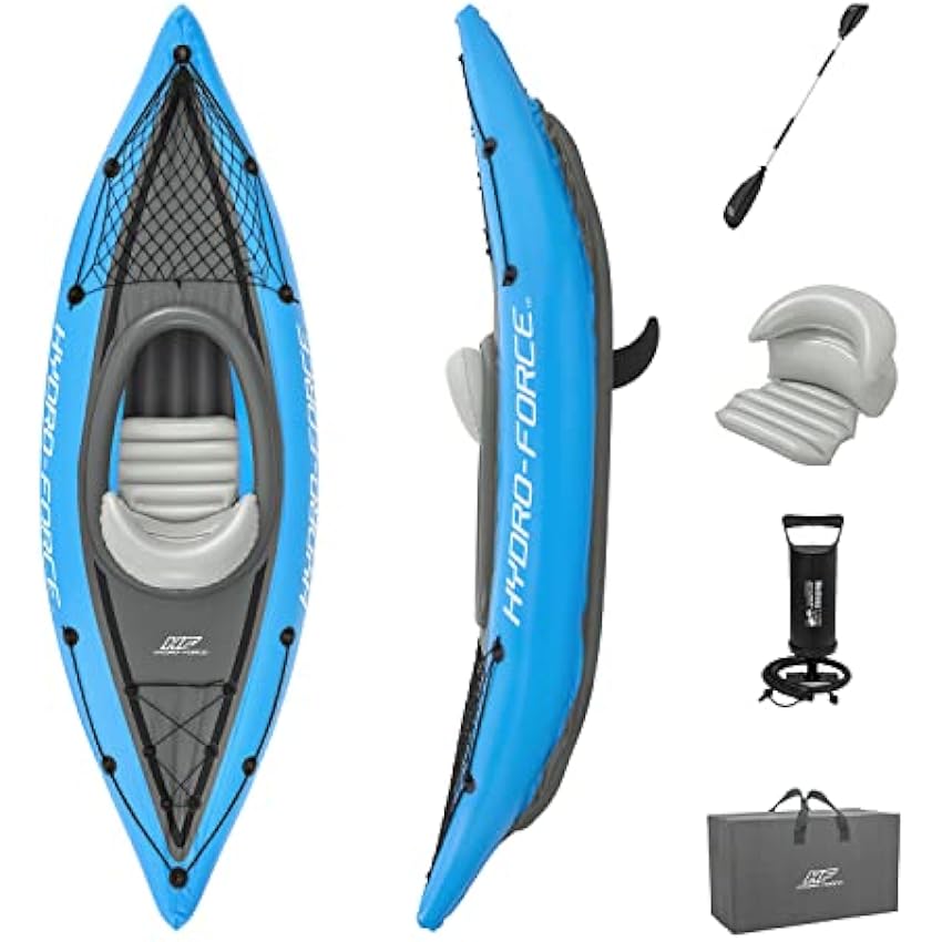 Bestway Hydro Force Inflatable Kayak Set | Includes Seat, Paddle, Hand Pump, Storage Carry Bag | Great for Adults, Kids and Families - Online Shop