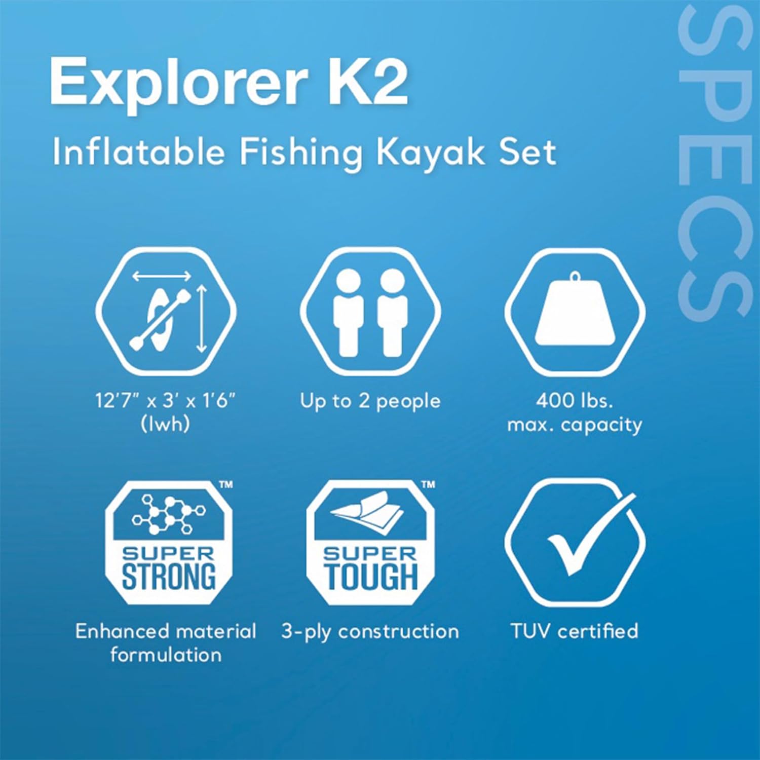 Intex 68309EP Excursion Pro K2 Inflatable Kayak Set: Includes Deluxe 86in Kayak Paddles and High-Output Pump – SuperTough PVC – Adjustable Bucket Seat – 2-Person – 400lb Weight Capacity - Online Shop