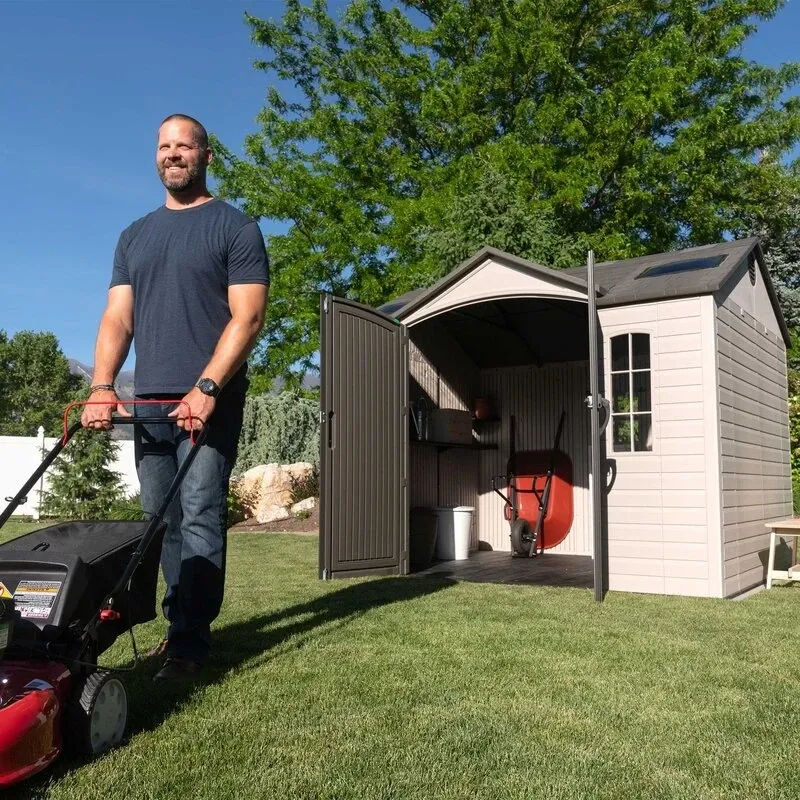 Side 10' wide x 8' deep plastic storage shed - Online Shop