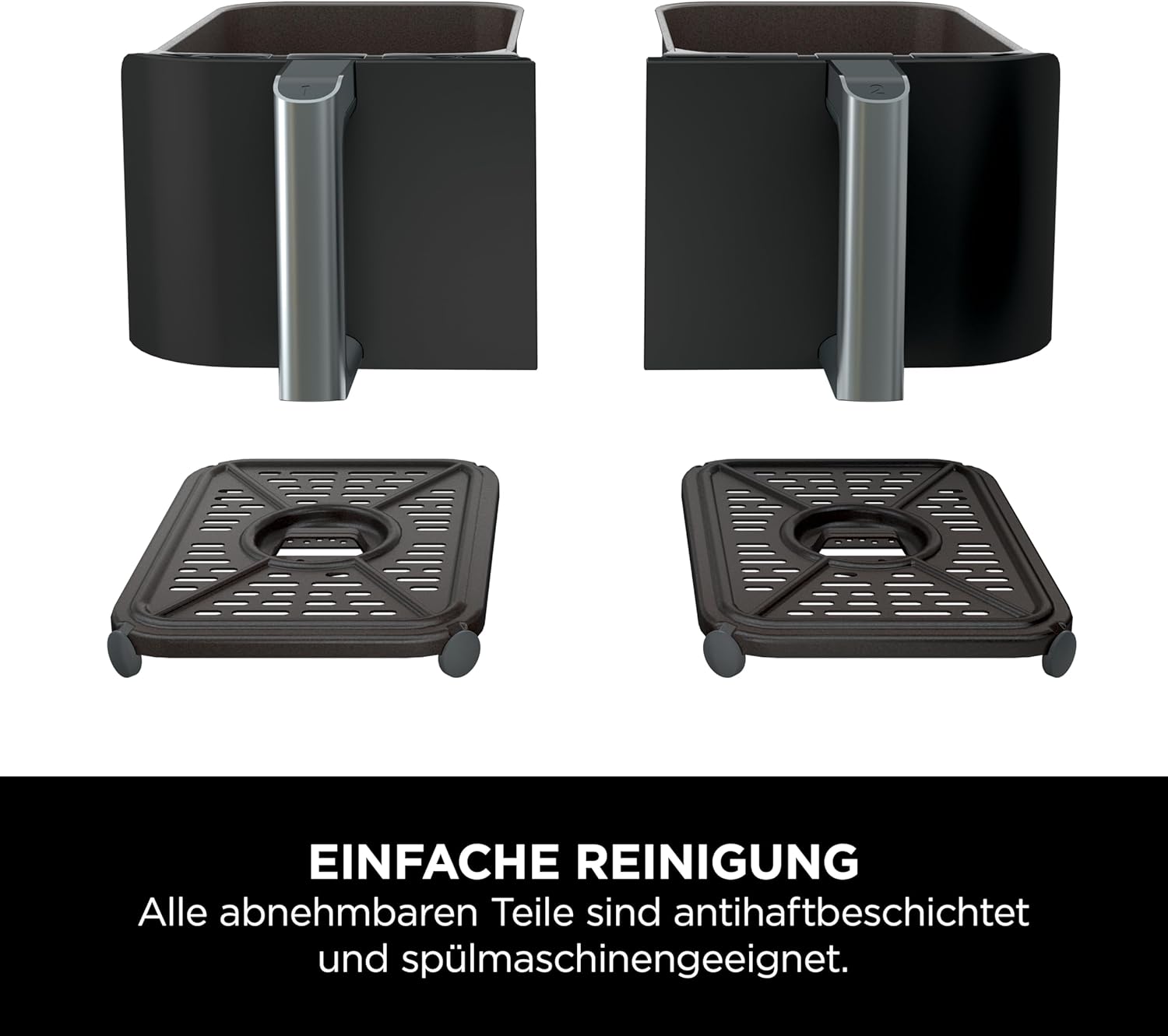 Ninja [AF300EU] 2 Large Frying Compartments, 6 Functions, 2470 W, 2 Independent Garzones, 7.6 Litres, 65% Save Energy Costs - Online Shop