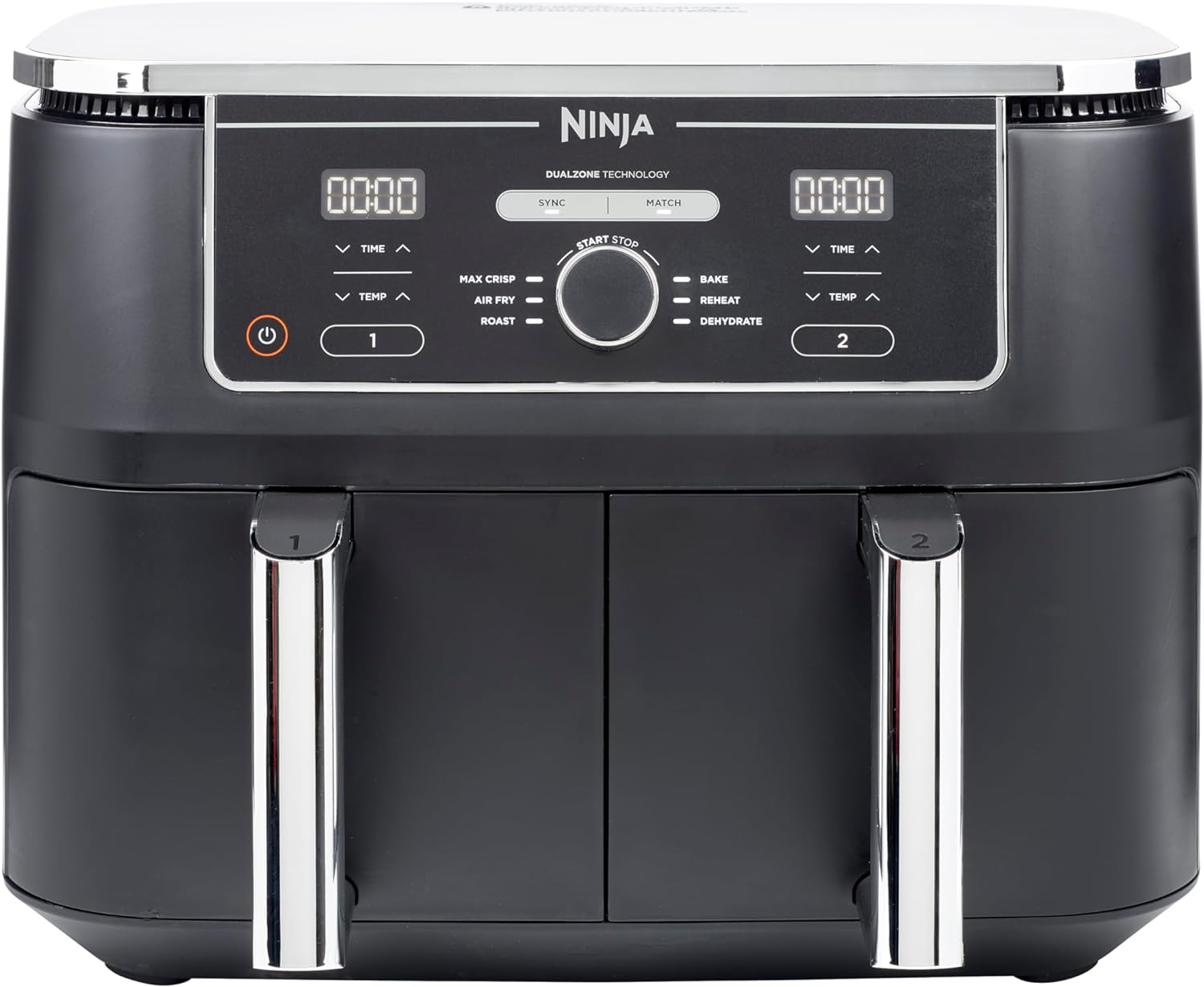 Ninja [AF300EU] 2 Large Frying Compartments, 6 Functions, 2470 W, 2 Independent Garzones, 7.6 Litres, 65% Save Energy Costs - Online Shop