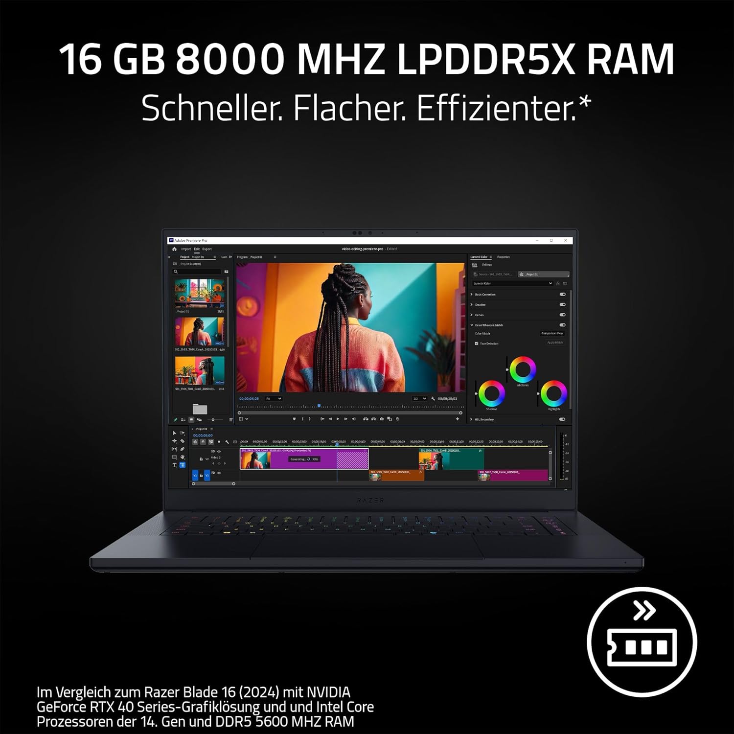 Razer Blade 16 (2025) AI Gaming Laptop | RTX 5090 · 16″ QHD+ 240Hz OLED Display · Ryzen AI 9 365 · 32GB / 64GB RAM · 1TB / 2TB SSD | QWERTZ DE Layout – Black - Online Shop
