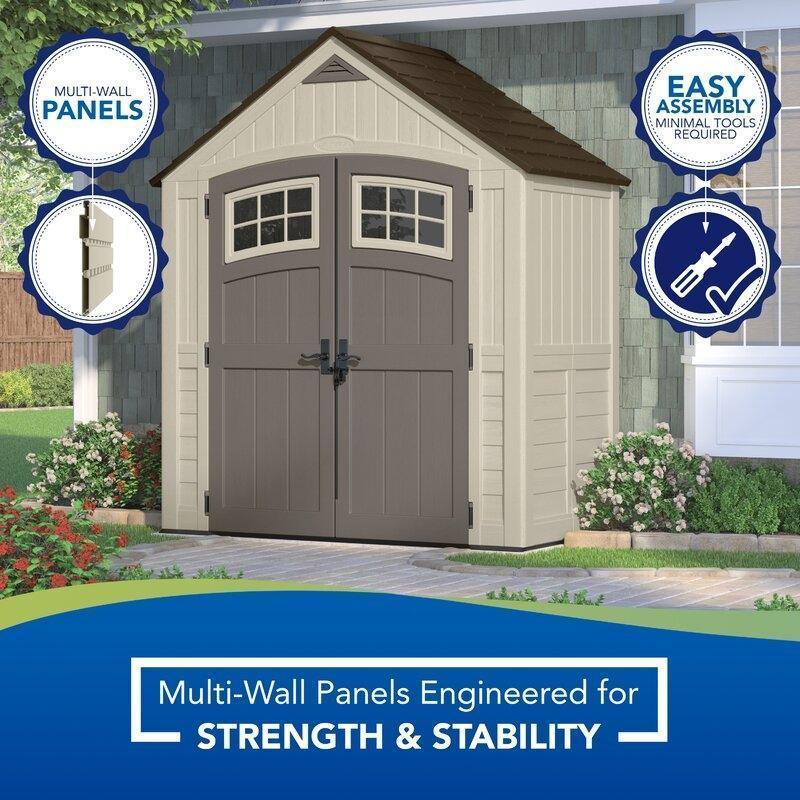 Cascade 7 ft. W x 4 ft. D Plastic Storage Shed - Online Shop