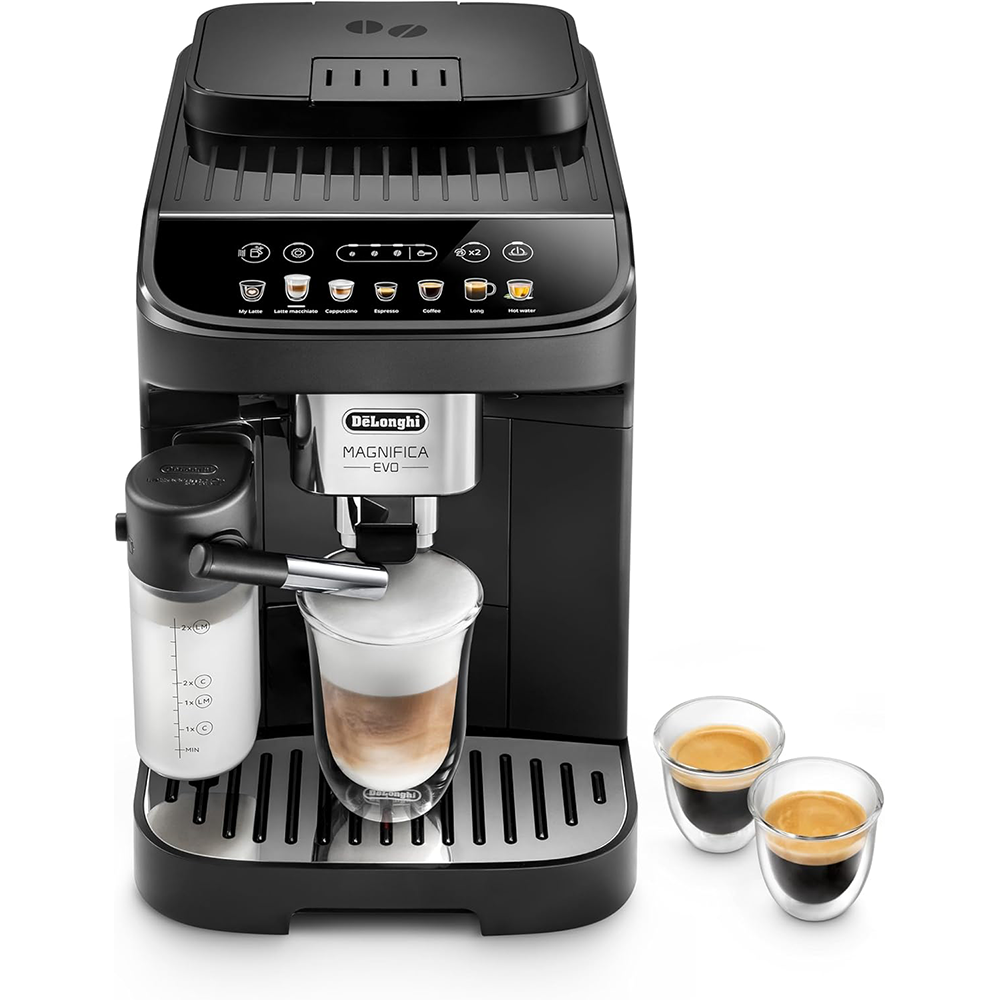De'Longhi Magnifica Evo ECAM 292.81.B Fully Automatic Coffee Machine with LatteCrema Milk System, 7 Direct Selection Buttons for Cappuccino, Espresso and Other Coffee Specialities, 2-Cup Function - Online Shop