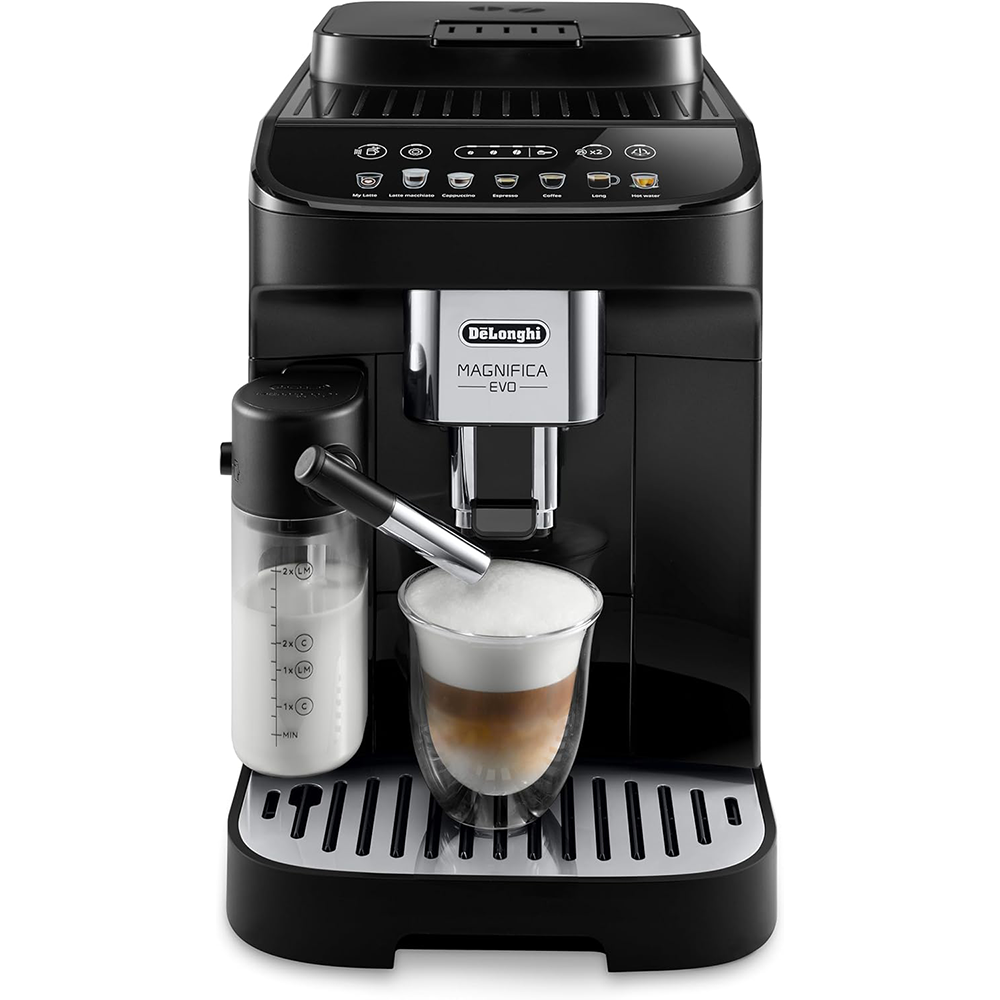 De'Longhi Magnifica Evo ECAM 292.81.B Fully Automatic Coffee Machine with LatteCrema Milk System, 7 Direct Selection Buttons for Cappuccino, Espresso and Other Coffee Specialities, 2-Cup Function - Online Shop