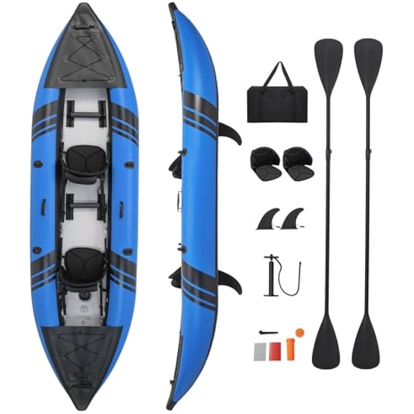 S AFSTAR Inflatable Kayak, 2 Person Canoe with 507 lbs Capacity, Drop-Stitch Floor, All Accessories & Carry Bag, 12.5 ft Large Sit in Tandem Kayak for Fishing, Camping & Exploring for Adults - Online Shop
