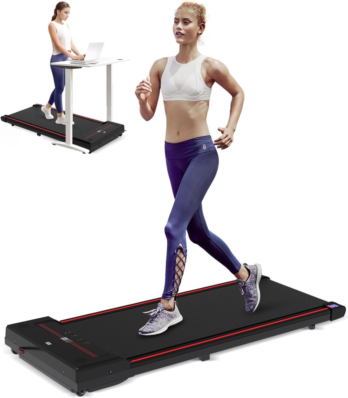 Walking Vibration Mat with APP, 3-in-1 Under Desk Treadmill, 2.5 HP Low Noise Walking Treadmill Mat with Remote Control, Home Office Portable Treadmill - Online Shop
