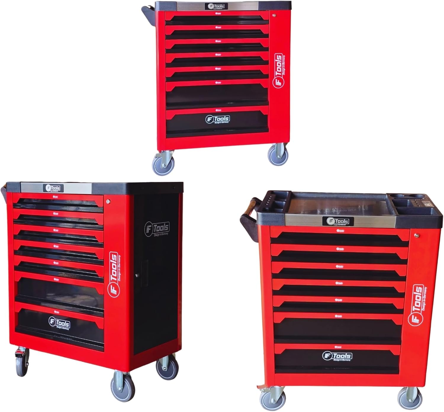 toolcar F-Tools Red XXL workshop trolley tool trolley filled with tools - Online Shop