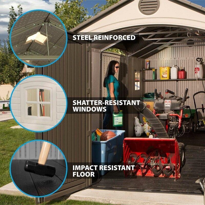 Dual Entry 15 ft. W x 8 ft. D Plastic Storage Shed - Online Shop