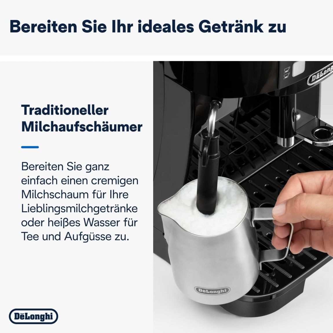 De'Longhi Magnifica S ECAM11.112.B Fully Automatic Coffee Machine with Milk Frothing Nozzle for Cappuccino with Espresso Direct Selection Buttons and Rotary Control 2 Cup Function Black - Online Shop