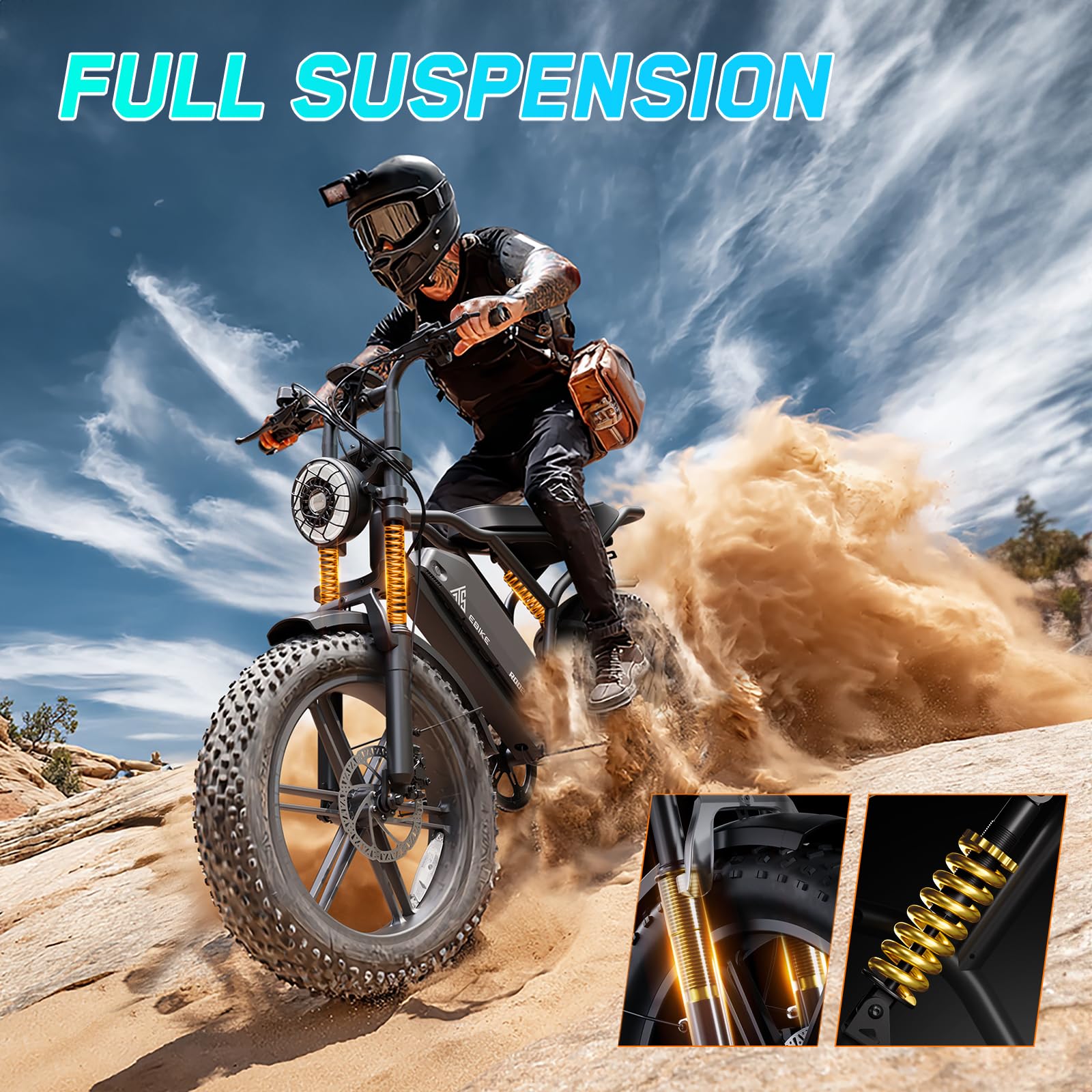 TST Electric Bike for Adults, 1500W Peak Brushless Motor 28 MPH 60 Miles/110 Miles Fat Tire E Bike with 48V 15Ah/ 25Ah Removable Battery 20 Electric Dirt Bike Hydraulic Suspension and 7-Speed - Online Shop