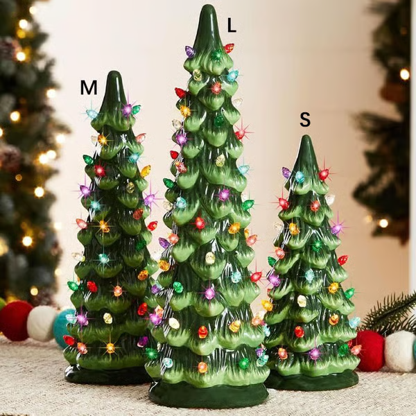🎁🎄Retro Hand-Painted Tabletop Christmas Trees with Timer (⏰Limited Quantities Available) - Online Shop