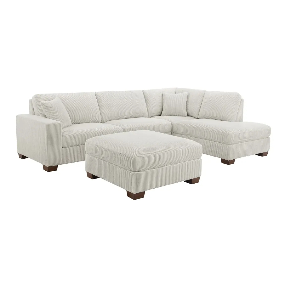 Thomasville Artesia Corduroy Fabric Sectional with Ottoman - Online Shop