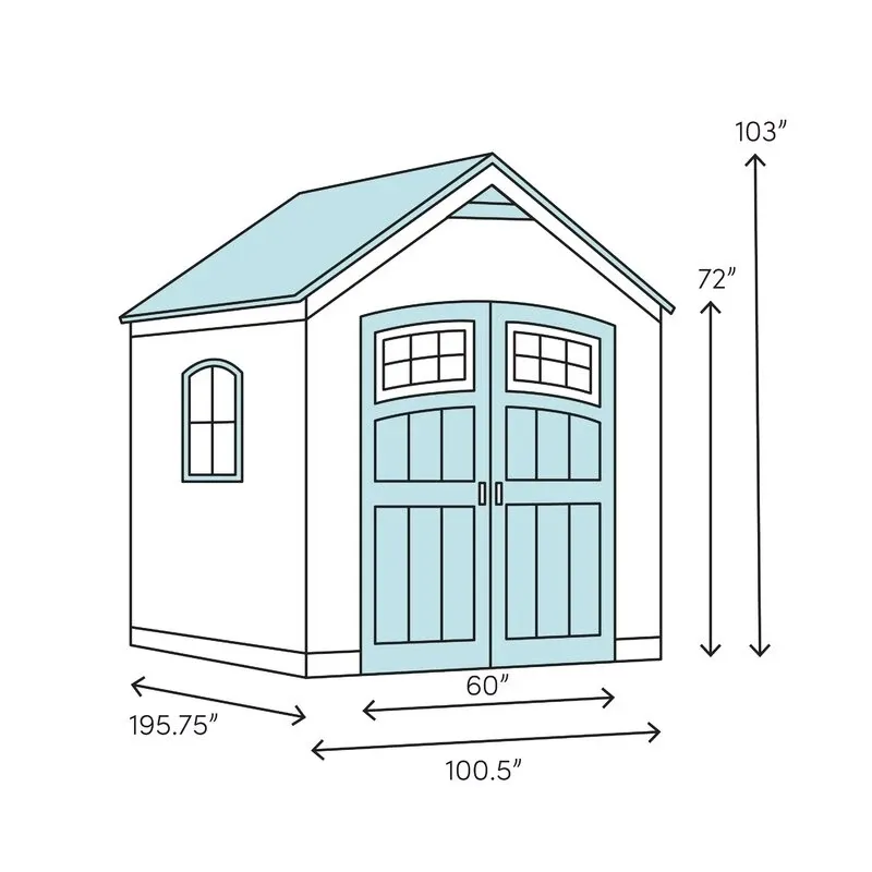 Tremont Outdoor 8'W x 16'D Plastic Storage Shed - Online Shop