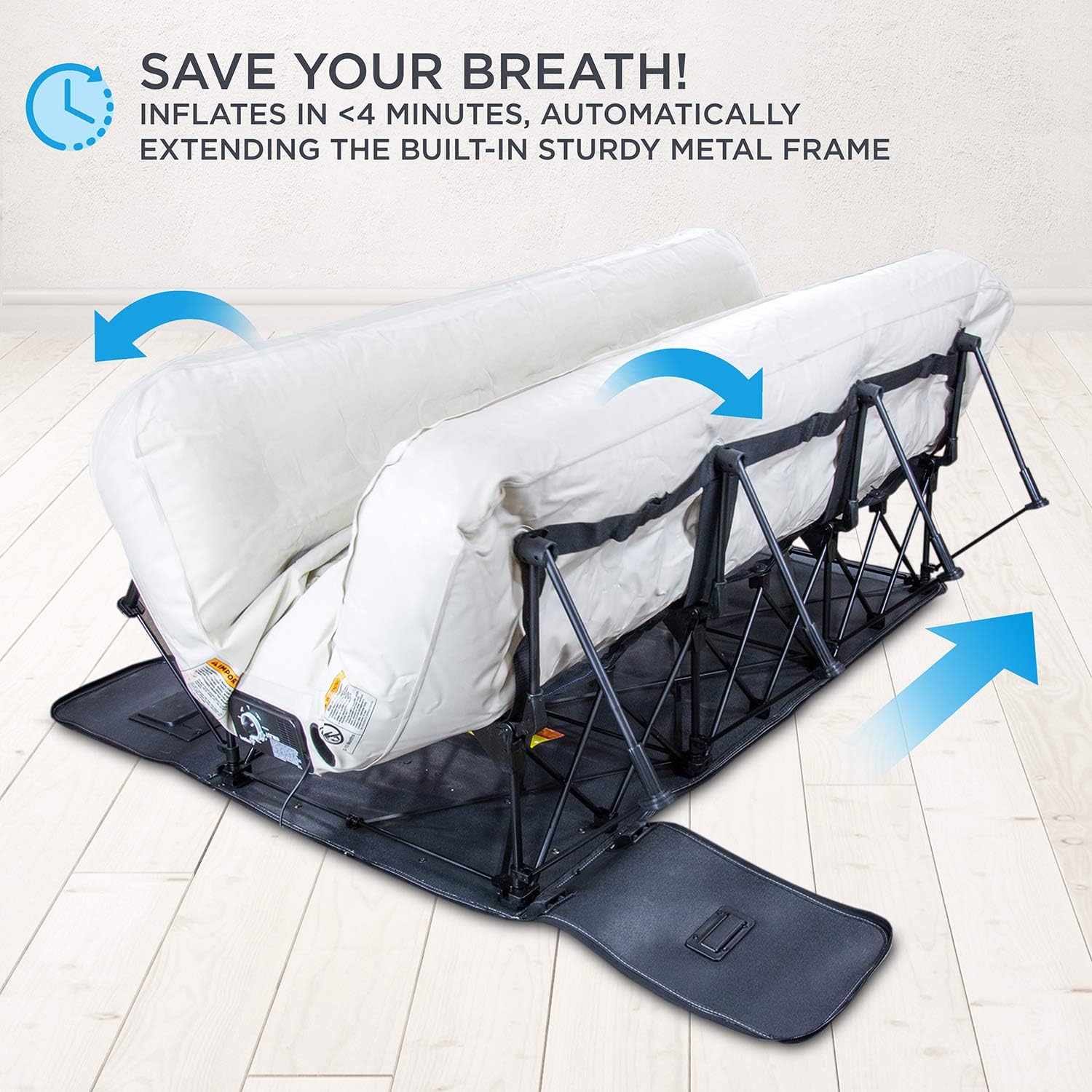 Ivation EZ-Bed Air Mattress with Frame & Rolling Case, Self Inflatable, Blow Up Bed Auto Shut-Off, Comfortable Surface AirBed, Best for Guest, Travel, Vacation, Camping - Online Shop