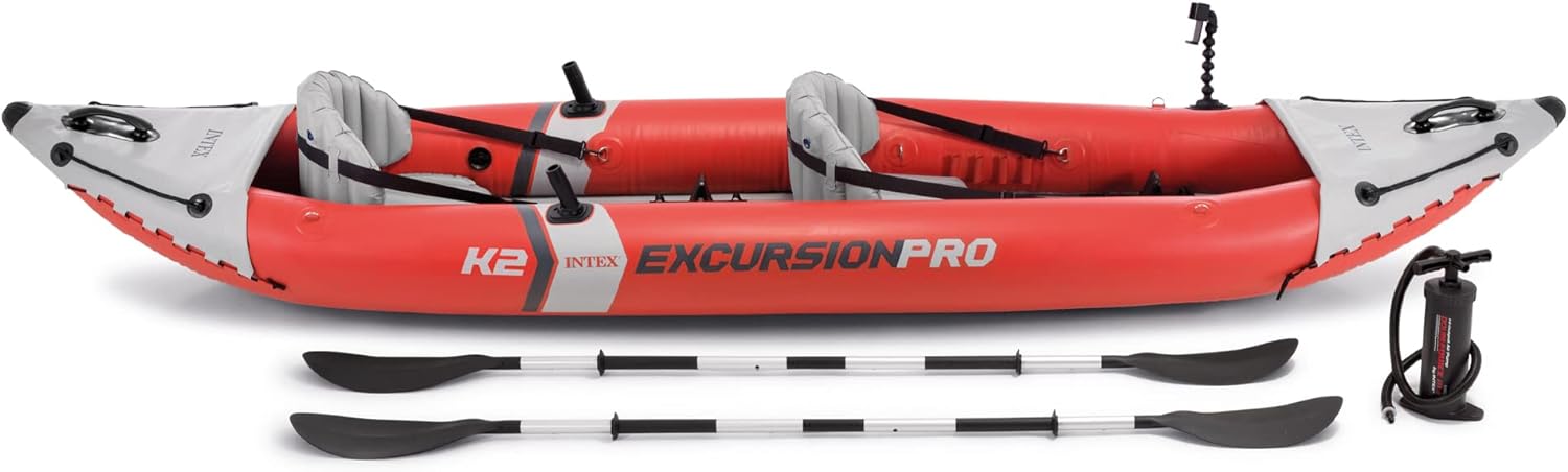 Intex 68309EP Excursion Pro K2 Inflatable Kayak Set: Includes Deluxe 86in Kayak Paddles and High-Output Pump – SuperTough PVC – Adjustable Bucket Seat – 2-Person – 400lb Weight Capacity - Online Shop