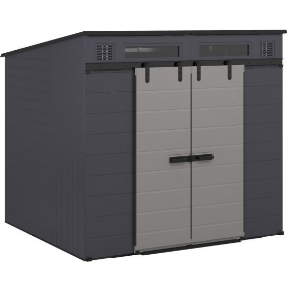 Modernist® 8 ft. x 7 ft. Dual Barn Door Storage Shed - Online Shop