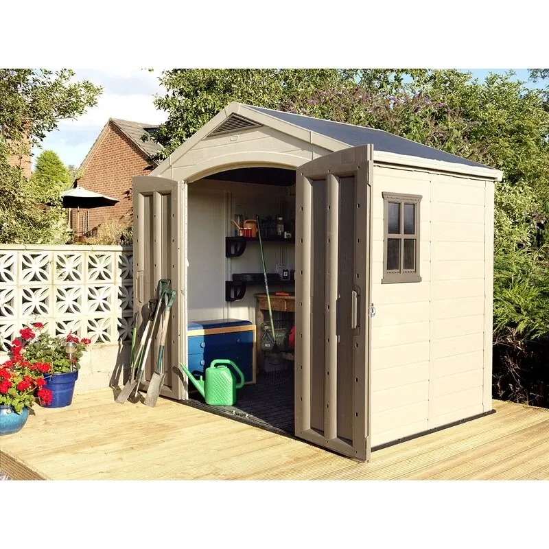 Factor 8 ft wide x 6 ft deep plastic storage shed - Online Shop