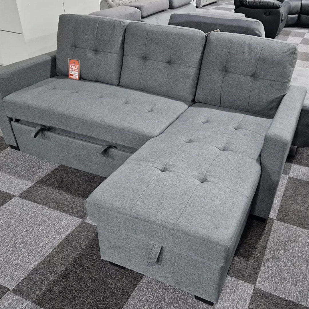 More4Homes NEWPORT FABRIC CORNER LARGE 3 SEATER SOFA BED WITH STORAGE LEFT OR RIGHT SIDE - Online Shop