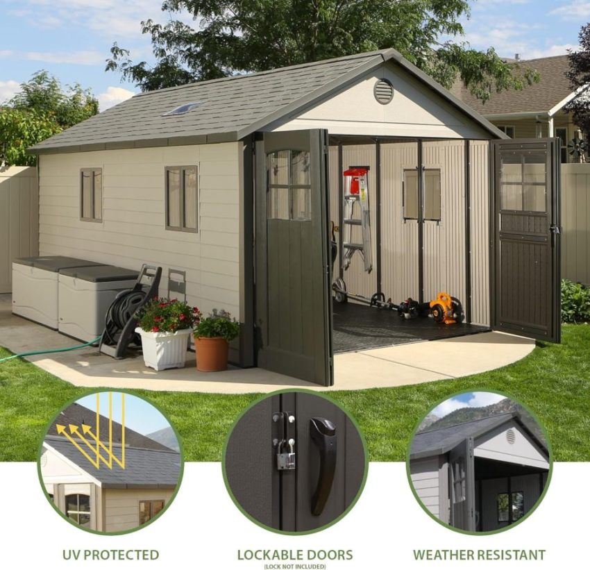 Lifespan 11 x 18.5 feet. Outdoor Storage Shed, 11 x 18.5, Desert Sand - Online Shop