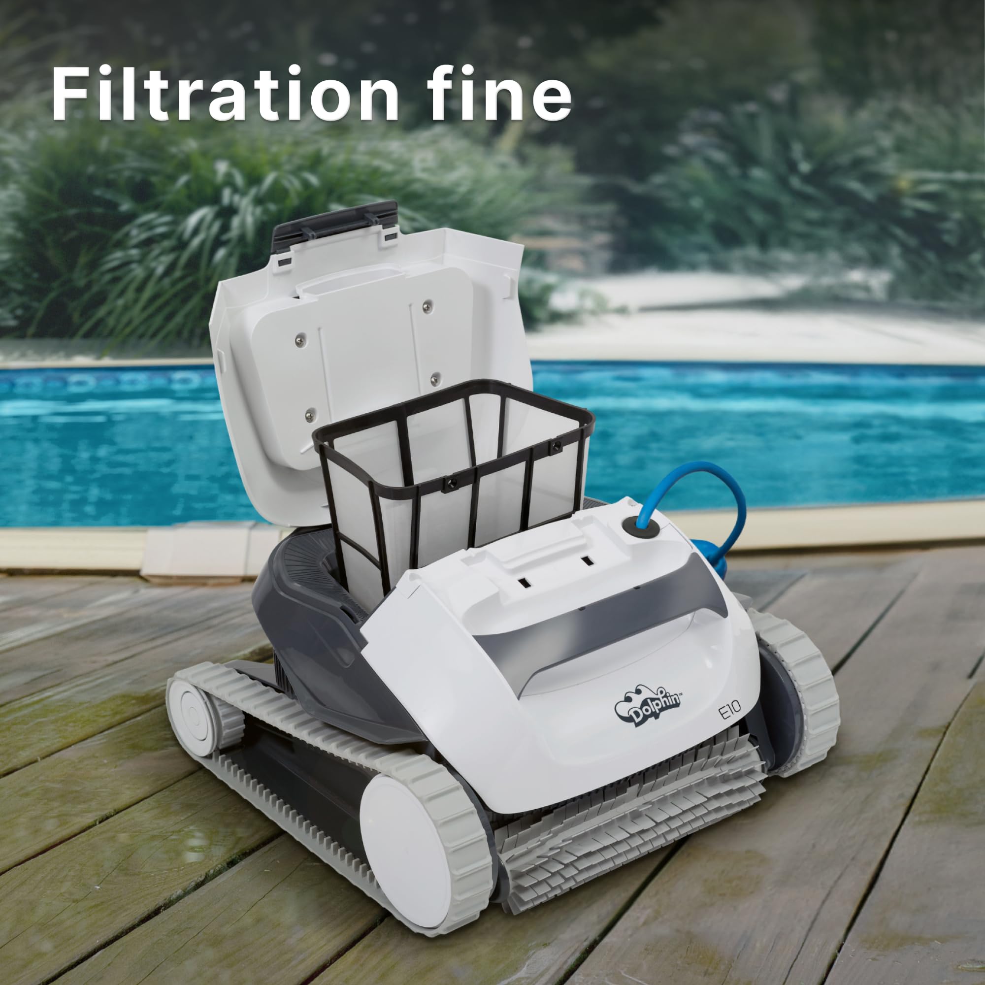 Dolphin E10 Electric Pool Cleaner Robot - Bottom Cleaning, Above Ground Pools up to 8 meters in Length - Online Shop