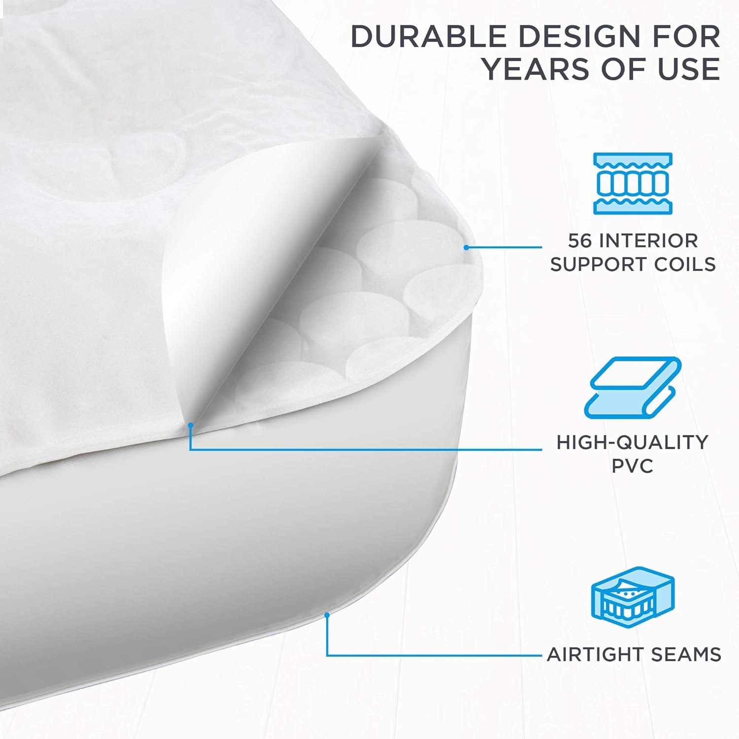 Ivation EZ-Bed Air Mattress with Frame & Rolling Case, Self Inflatable, Blow Up Bed Auto Shut-Off, Comfortable Surface AirBed, Best for Guest, Travel, Vacation, Camping - Online Shop