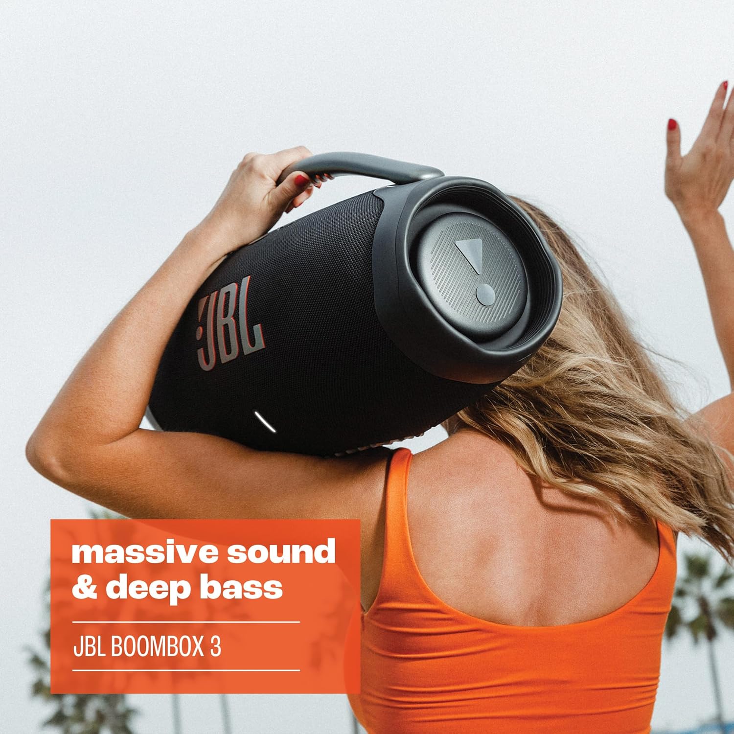 JBL Boombox 3 Black Portable Bluetooth Speaker with Massive Sound, Deepest Bass, IPX7 Waterproof, 24H Playtime, PartyBoost - Online Shop