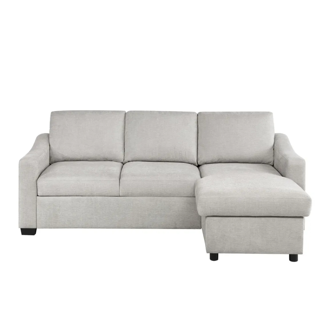 Coddle Aria Fabric Sleeper Sofa with Reversible Chaise and Storage, Beige/Gray - Online Shop