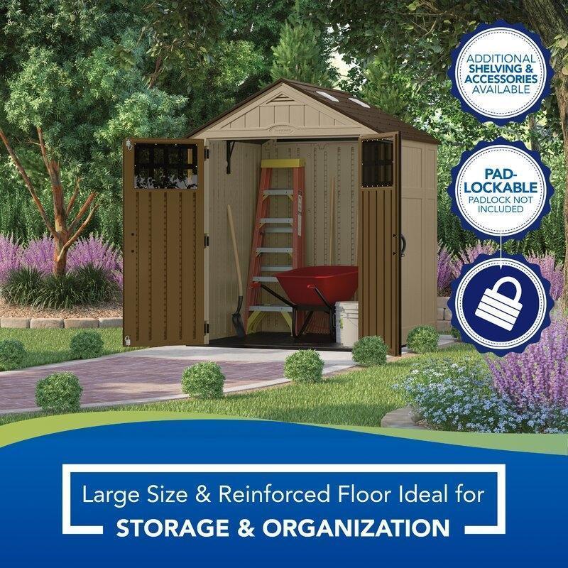 6 ft. 3 in. W x 5 ft. 6 in. D Resin Storage Shed - Online Shop
