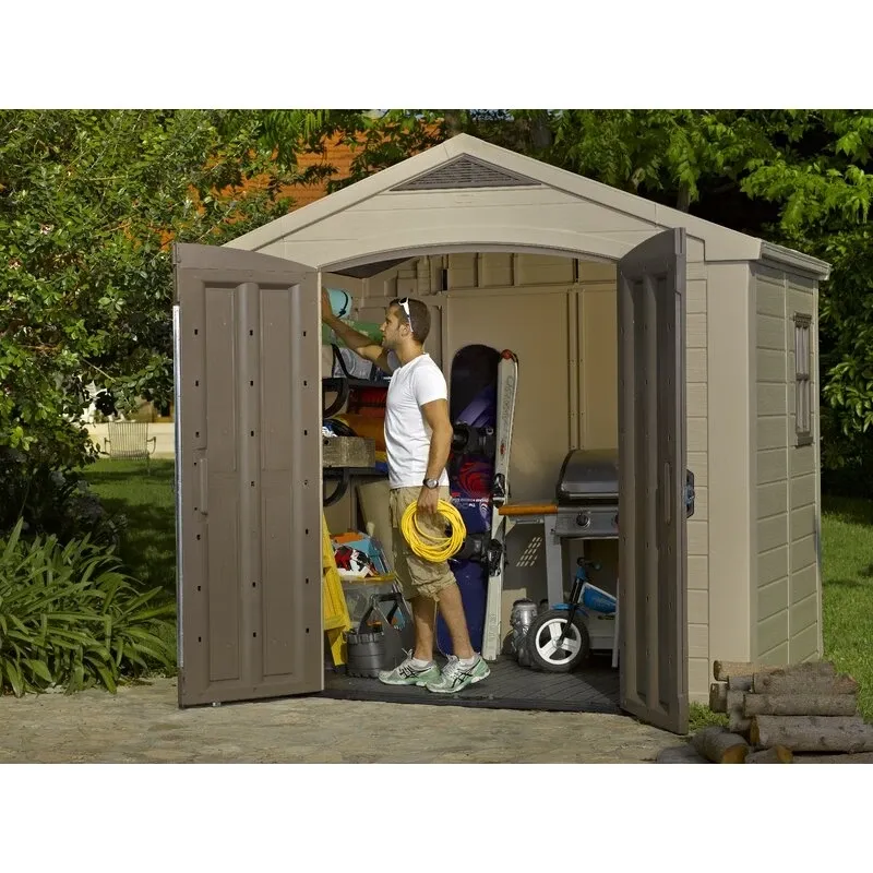 Factor 8 ft wide x 6 ft deep plastic storage shed - Online Shop