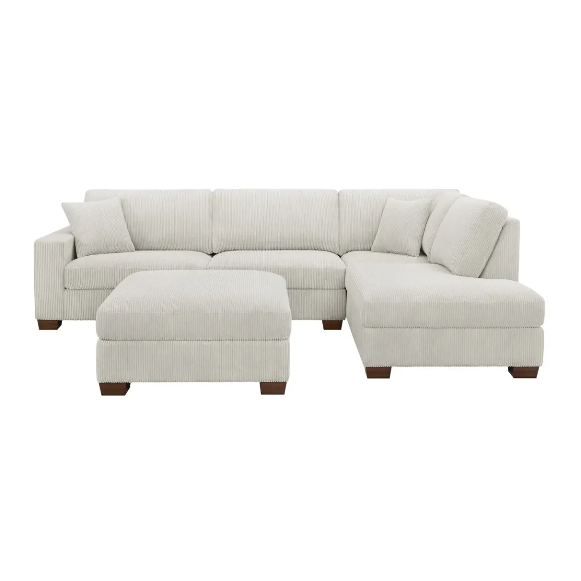 Thomasville Artesia Corduroy Fabric Sectional with Ottoman - Online Shop