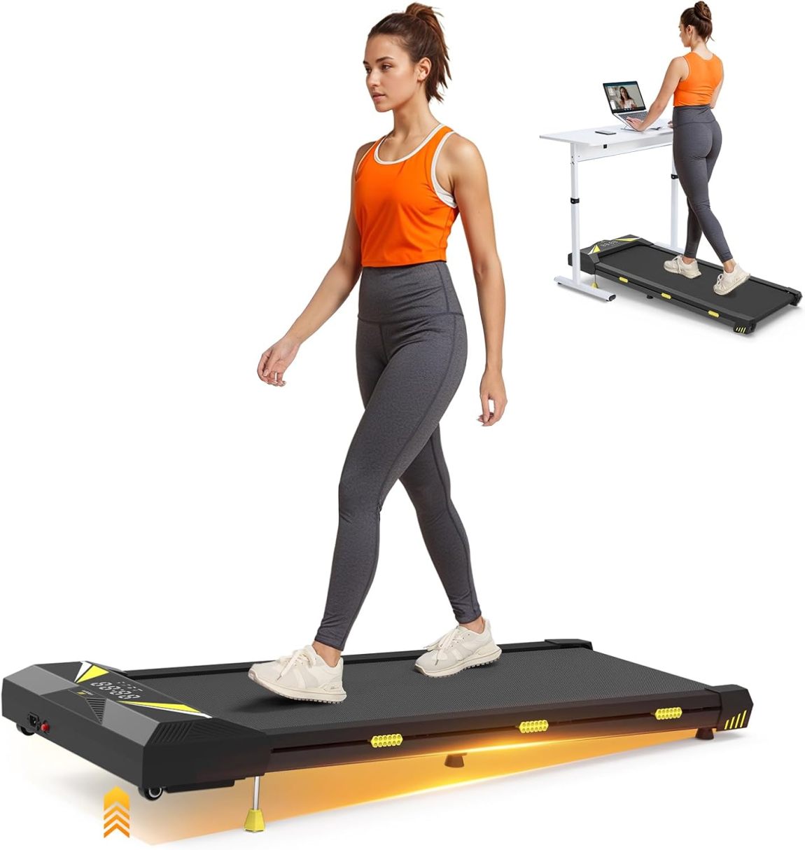 Walking Vibration Mat with APP, 3-in-1 Under Desk Treadmill, 2.5 HP Low Noise Walking Treadmill Mat with Remote Control, Home Office Portable Treadmill - Online Shop