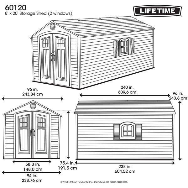 8 ft. W x 20 ft. D Plastic Storage Shed - Online Shop