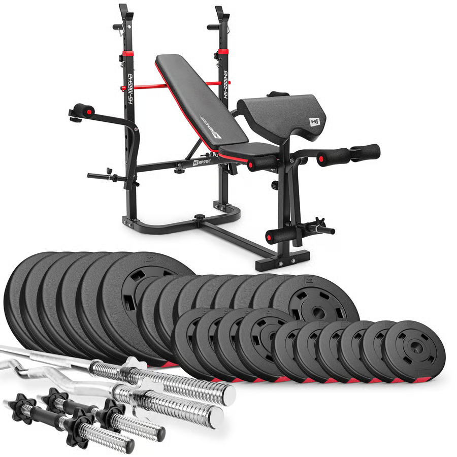 Hop-Sport plastic dumbbell set with weight bench 1065 - Online Shop