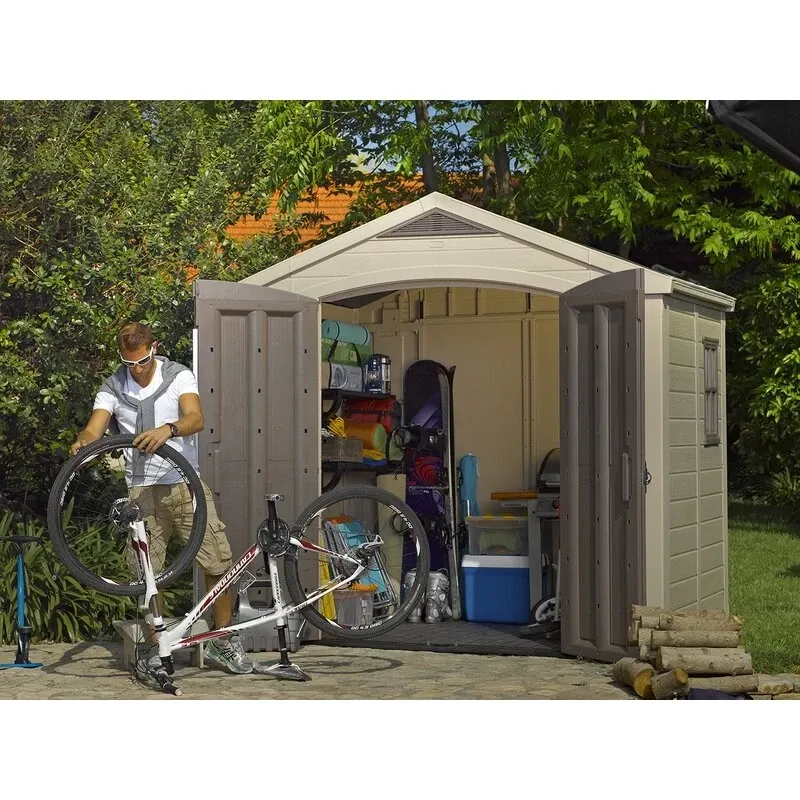 Factor 8 ft wide x 6 ft deep plastic storage shed - Online Shop