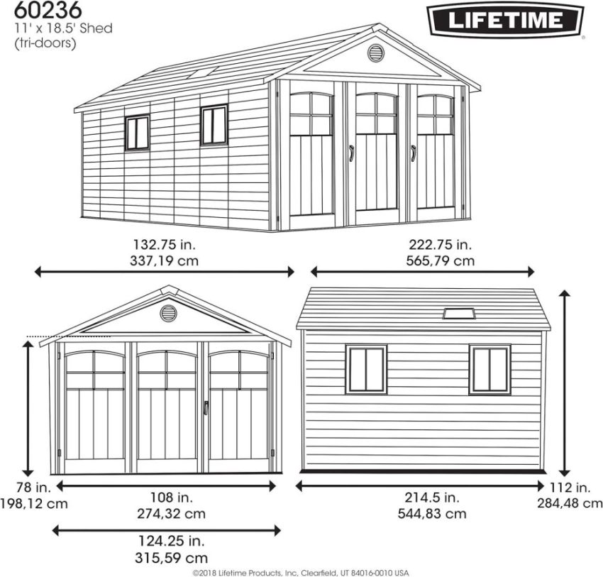 Lifespan 11 x 18.5 feet. Outdoor Storage Shed, 11 x 18.5, Desert Sand - Online Shop