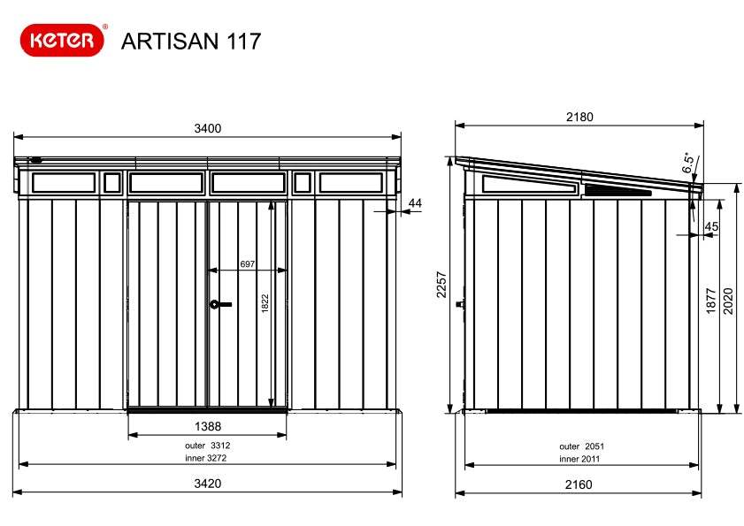 Keter Artisan Shed 11 ft. × 7 ft - Online Shop