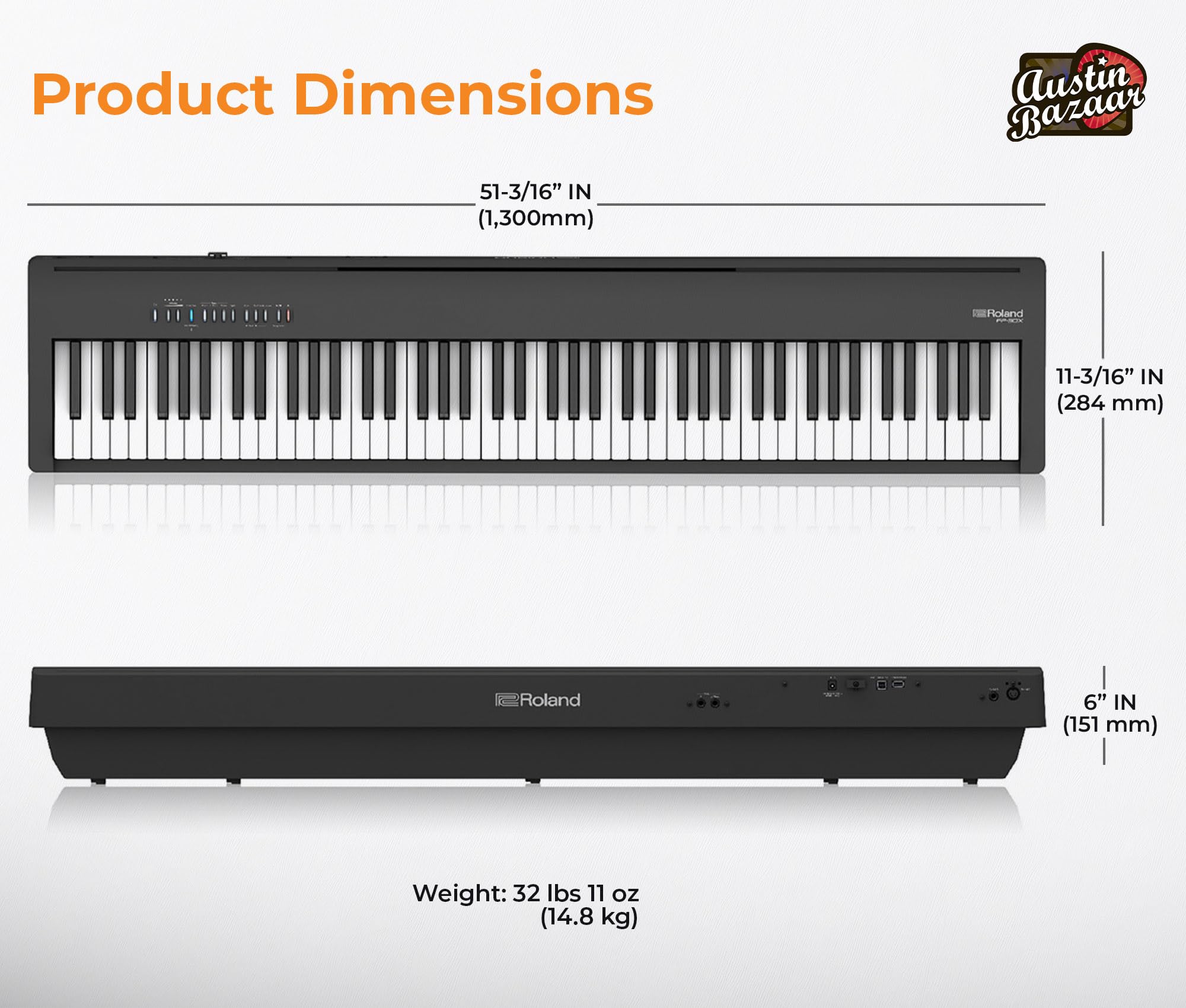 Roland FP-10 Digital Piano - Black Bundle with KSC-FP10 Stand, Bench, Sustain Pedal, Instructional Book, Online Lessons, Instructional DVD, and Austin Bazaar Polishing Cloth - Online Shop