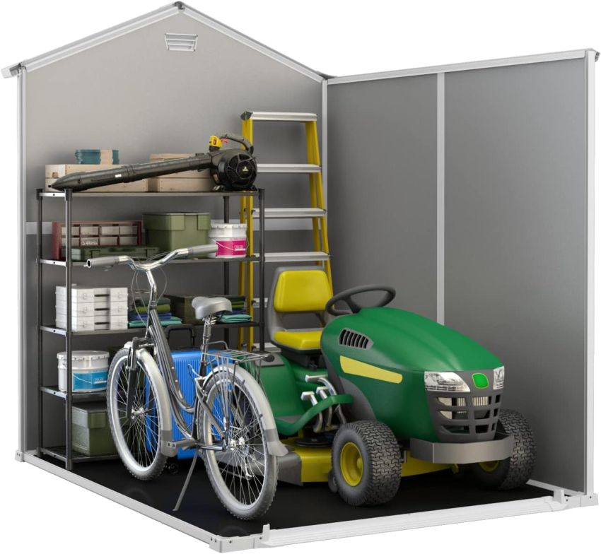 Keter Manor Outdoor Plastic Garden Storage Shed, Grey, 6 x 8 ft - Online Shop