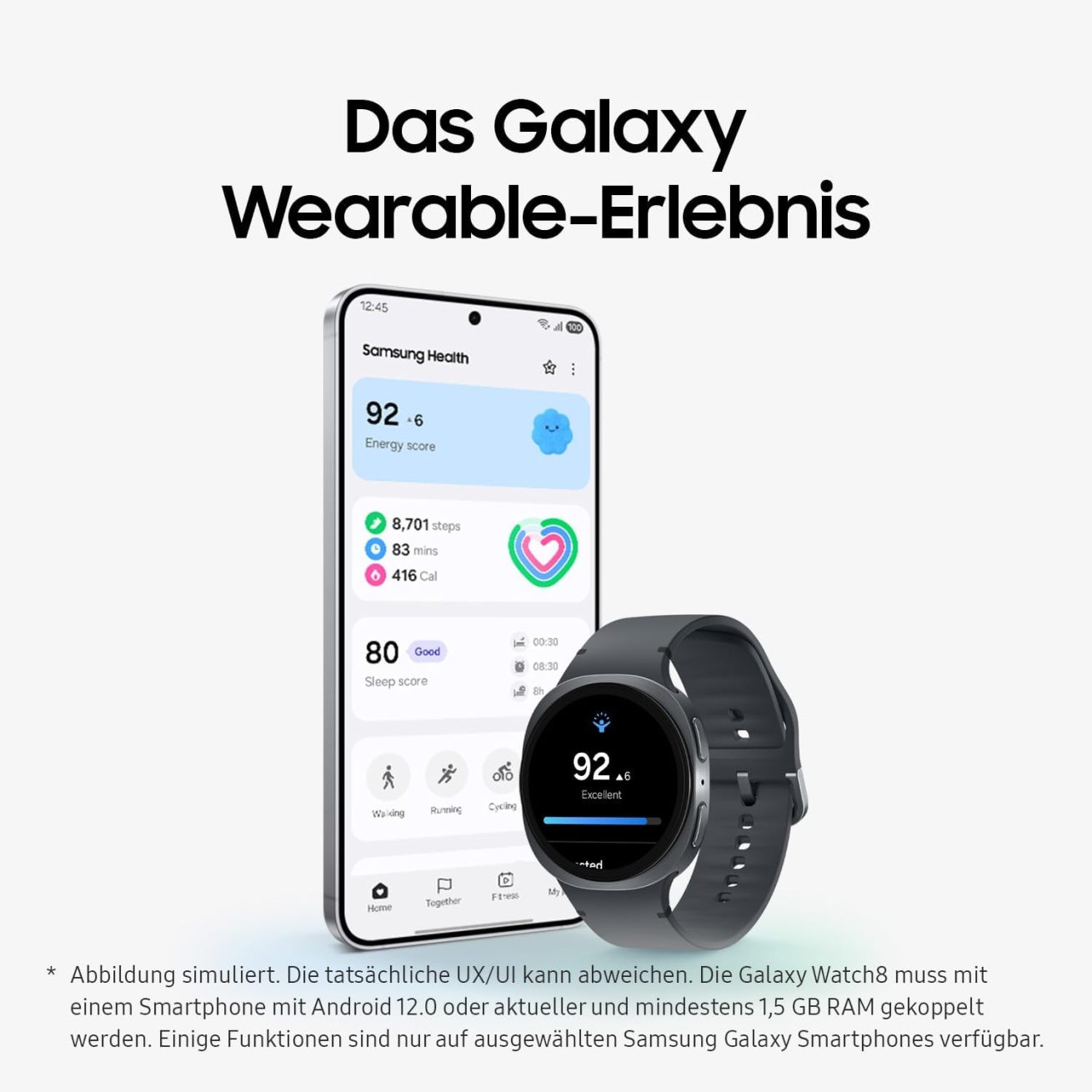 Samsung Galaxy Watch8 Smart Watch with Galaxy AI Fitness Watch and Fitness Tracker Sport Band Spa Sleep Coaching 40mm Bluetooth Graphite 3 Year Warranty - Online Shop