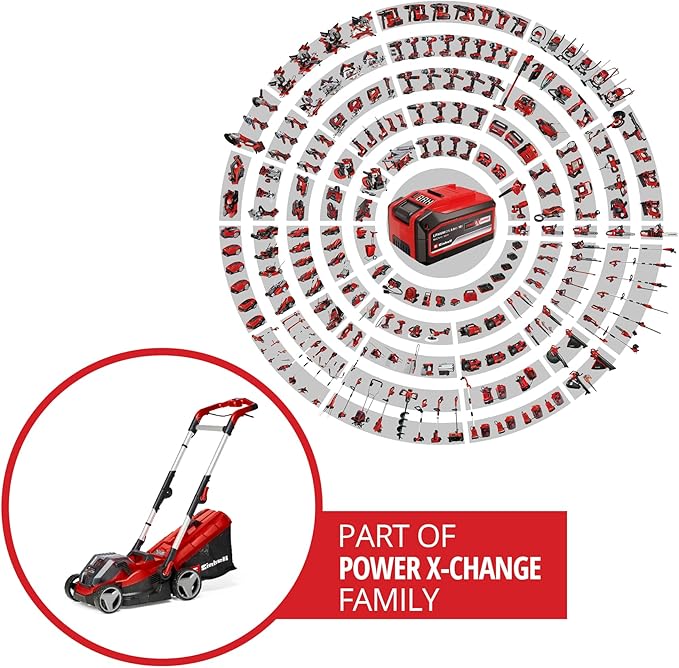 Power X-Change RASARRO 36/34 Cordless Lawnmower With Battery (x2) And Charger (x2) - 36V, 34cm Cutting Width, 30L Grass Box, 5 Cut Heights - Battery Lawn Mower For Lawns Up To 300m² - Online Shop