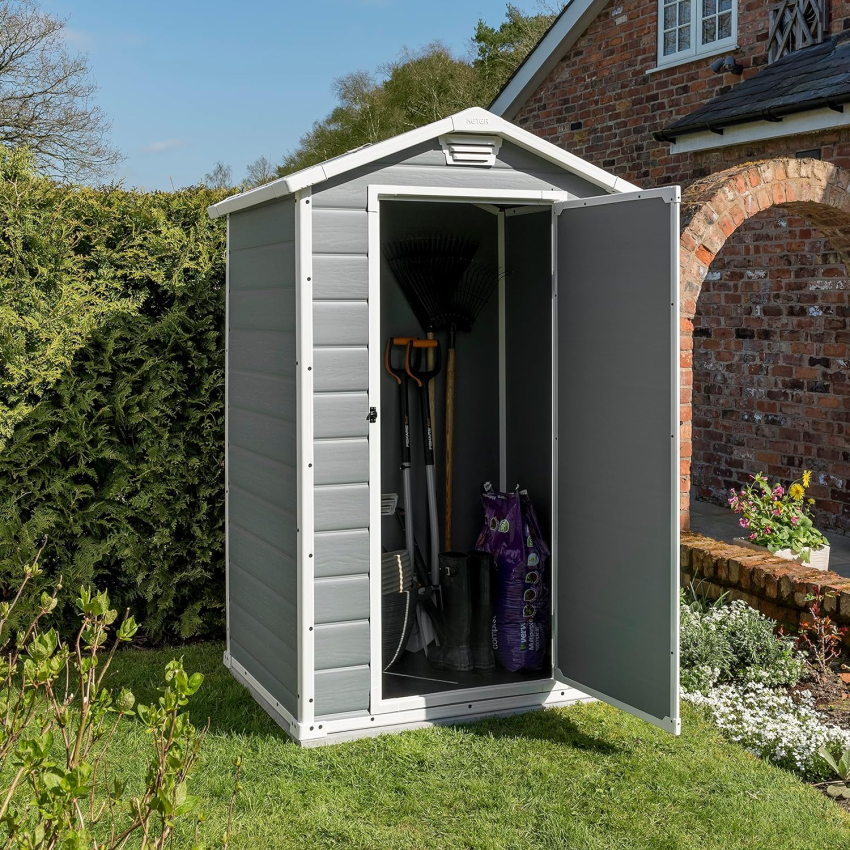 Keter Manor Outdoor Plastic Garden Storage Shed, Grey, 6 x 8 ft - Online Shop