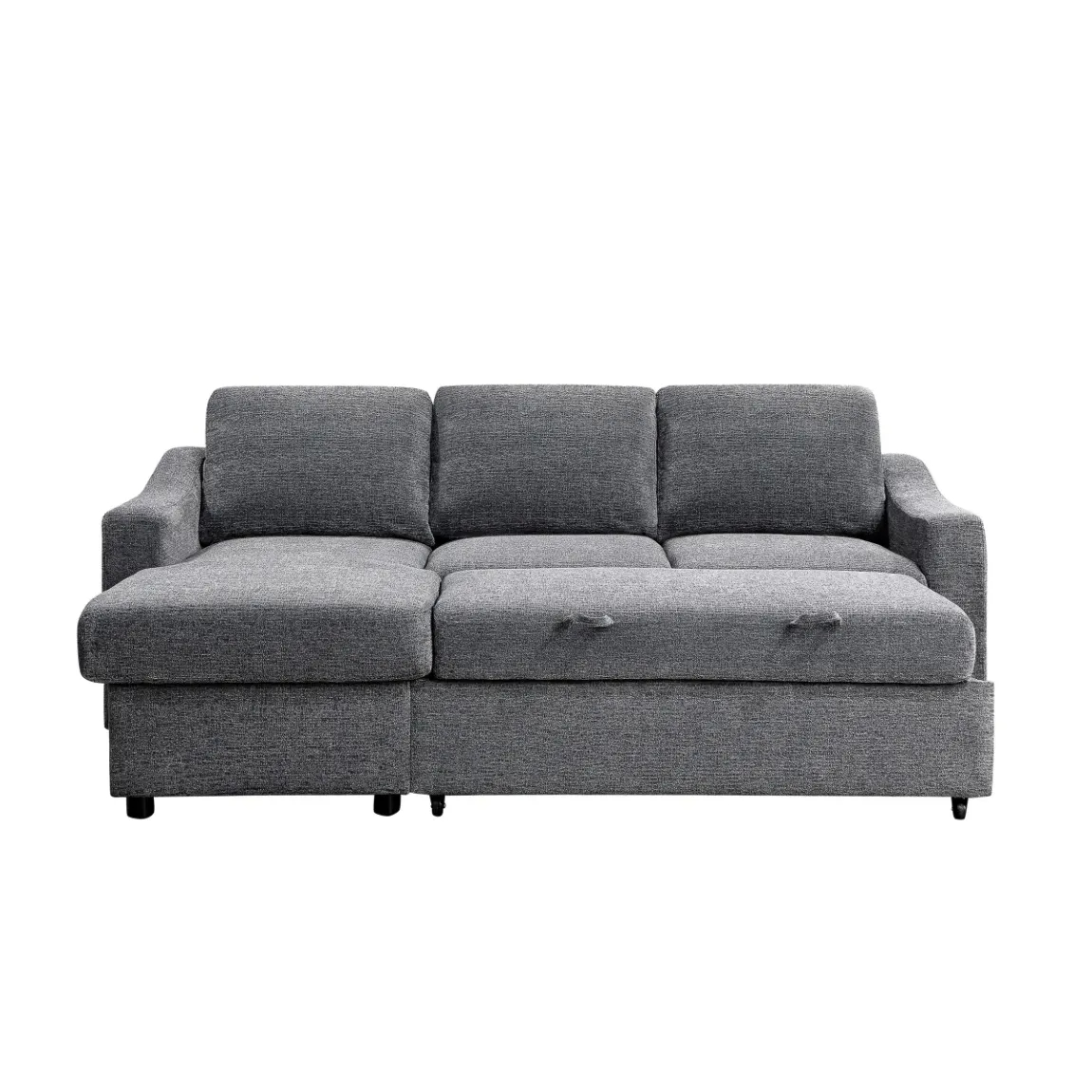 Coddle Aria Fabric Sleeper Sofa with Reversible Chaise and Storage, Beige/Gray - Online Shop