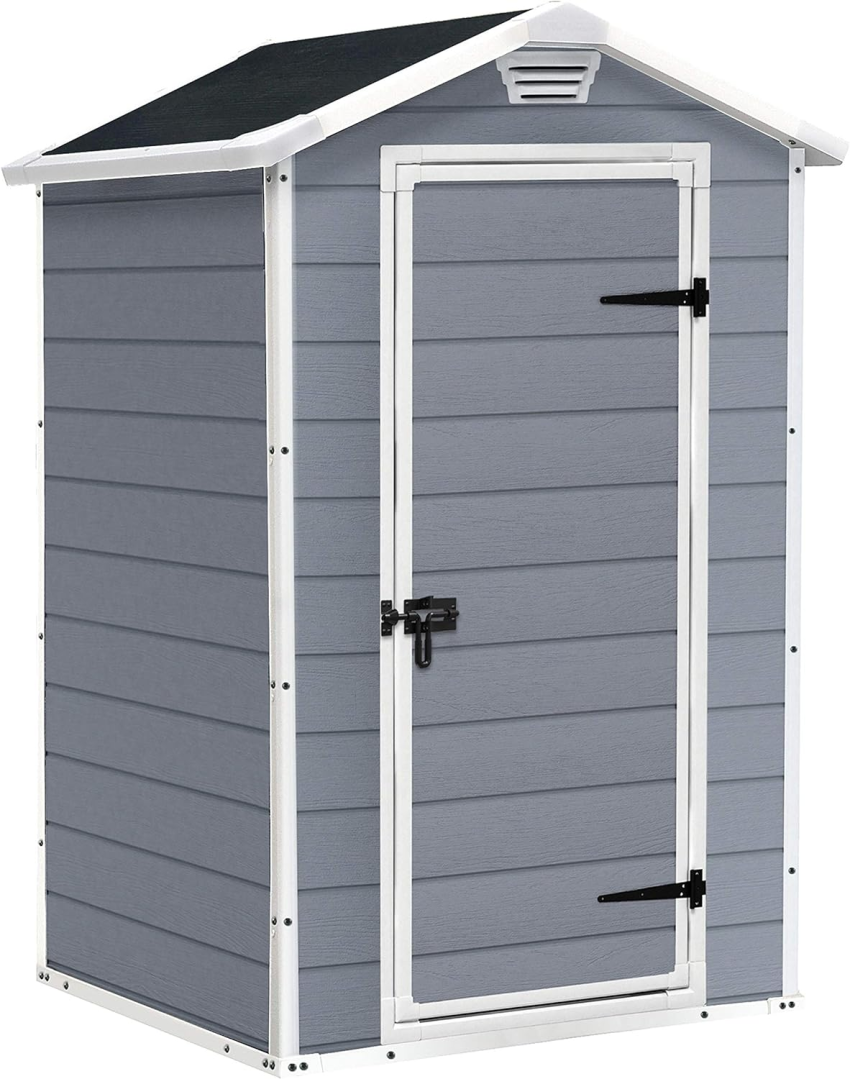 Keter Manor Outdoor Plastic Garden Storage Shed, Grey, 6 x 8 ft - Online Shop