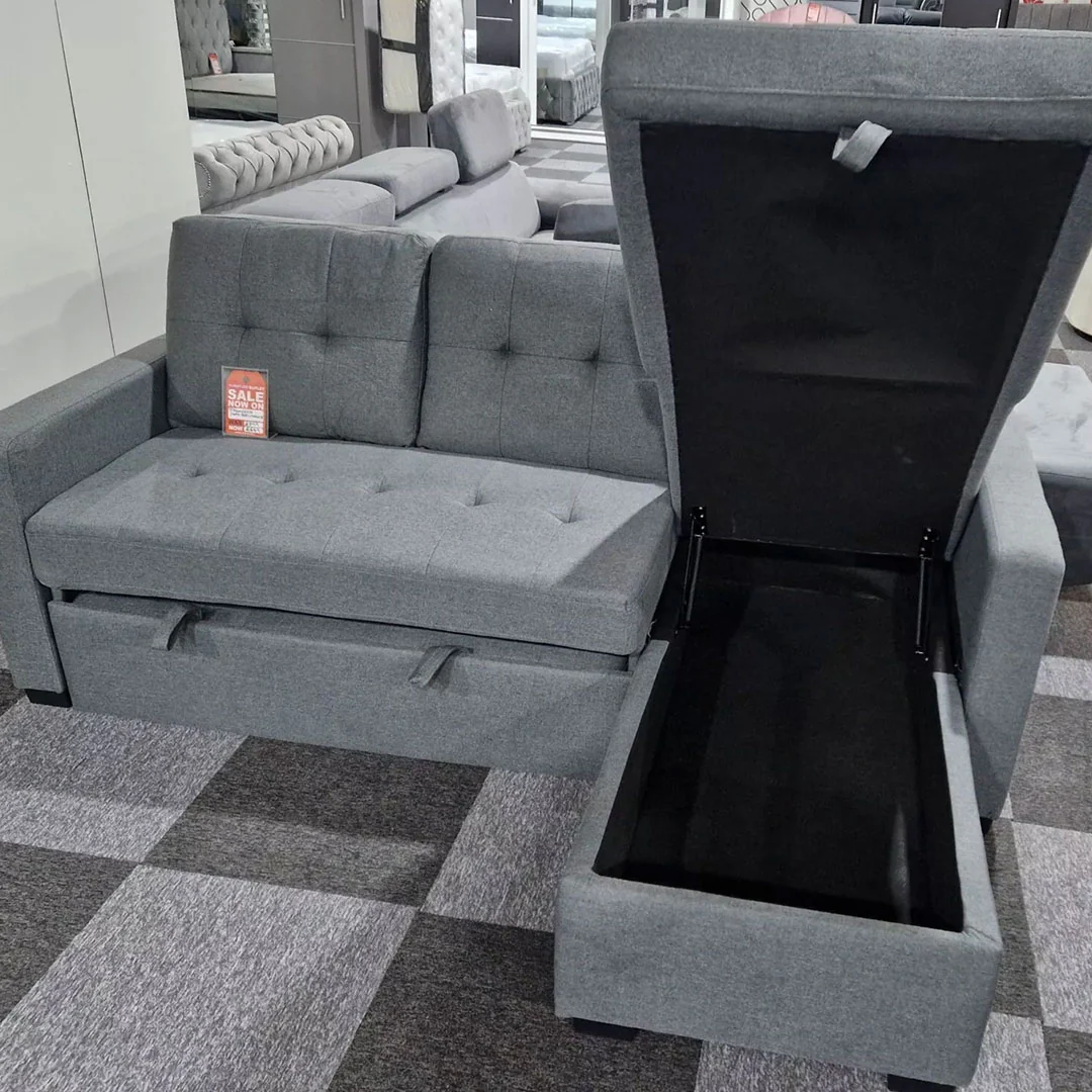 More4Homes NEWPORT FABRIC CORNER LARGE 3 SEATER SOFA BED WITH STORAGE LEFT OR RIGHT SIDE - Online Shop