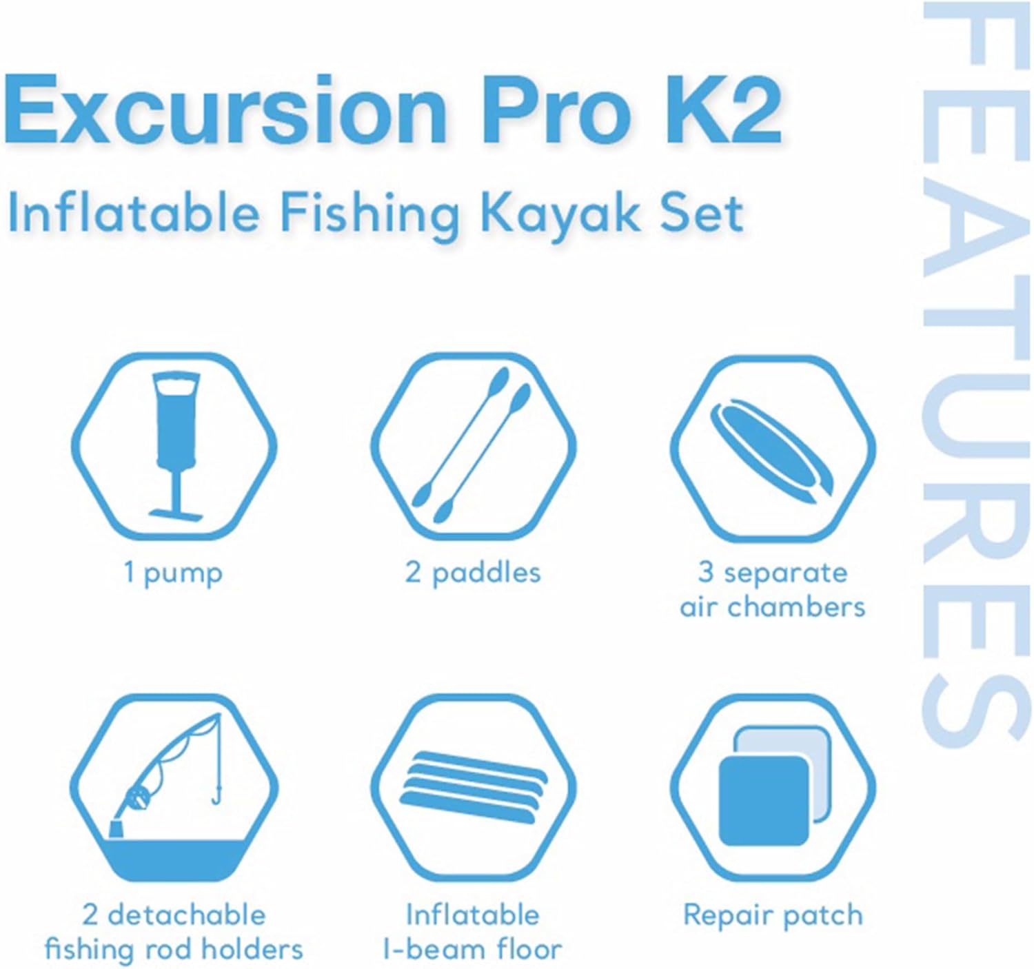 Intex 68309EP Excursion Pro K2 Inflatable Kayak Set: Includes Deluxe 86in Kayak Paddles and High-Output Pump – SuperTough PVC – Adjustable Bucket Seat – 2-Person – 400lb Weight Capacity - Online Shop