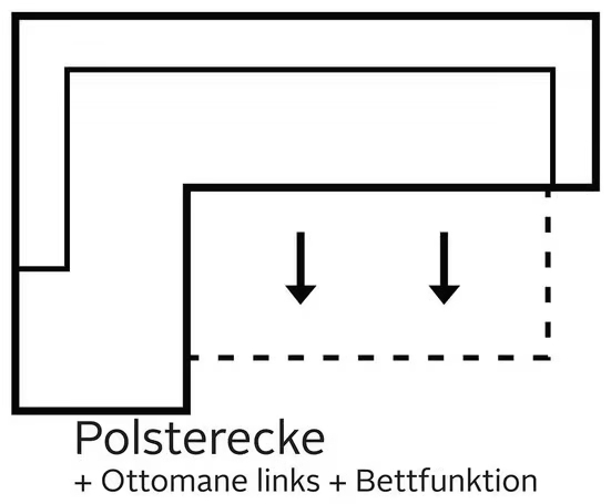 Valantine L-shaped corner sofa (Luxury microfiber ALTARA NUBUCK® with bed function) - Online Shop