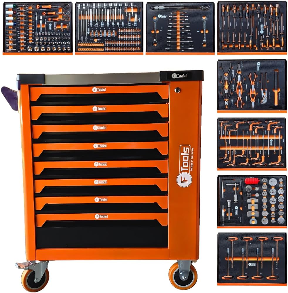 toolcar F-Tools Red XXL workshop trolley tool trolley filled with tools - Online Shop
